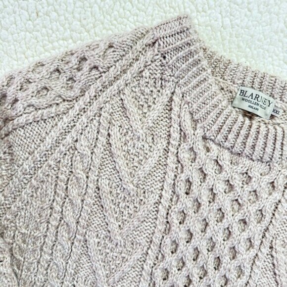 Blarney Woollen Mills Ireland Heavyweight 100% Merino Wool Cable Knit Sweater - Picture 6 of 12